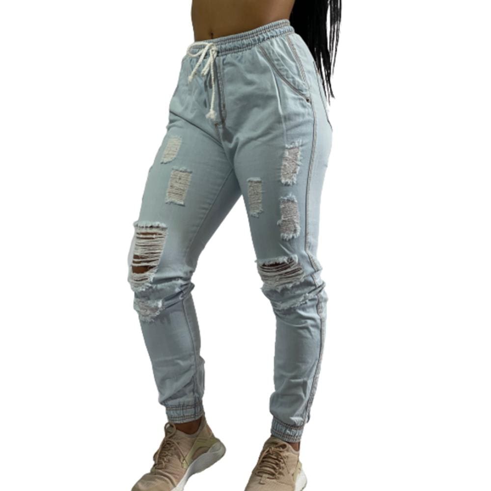 Calça Destroy Jogger Jeans Feminina C35