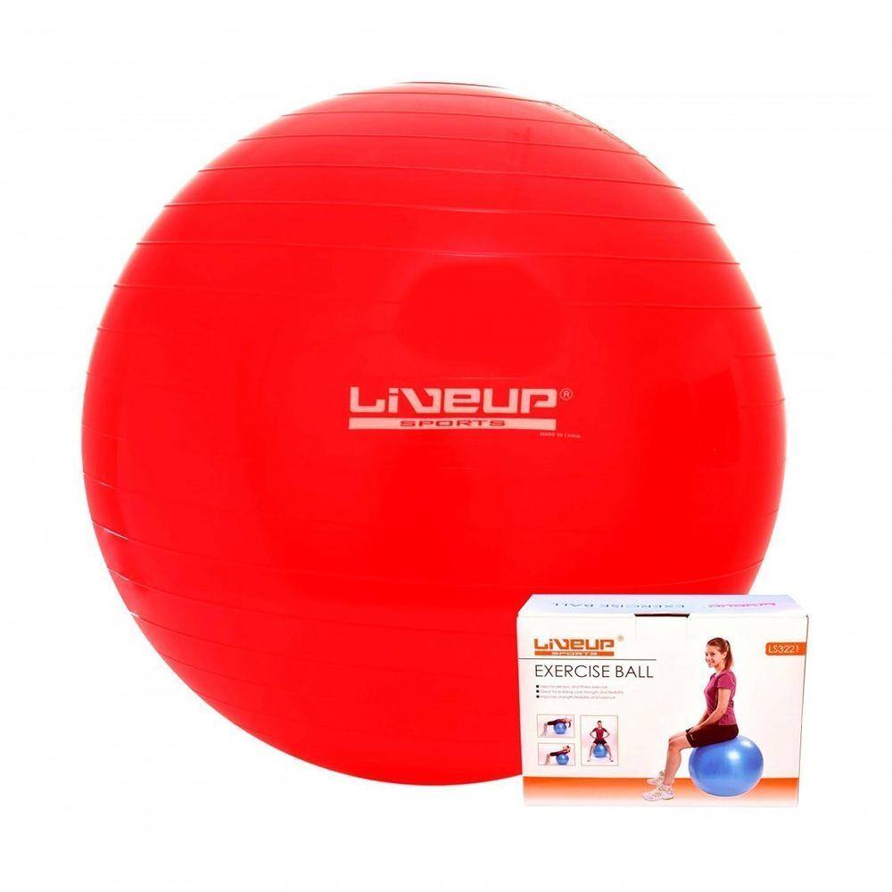 Bola Suiça 45Cm Vermelha Anti Estouro Pilates Yoga Treino Exercício Academia Liveup