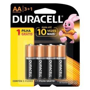 Pilha Alcalina AA com 4 - Duracell
