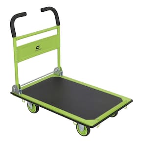 Carrinho De Carga Plataforma Dobravel 300kg Aço Roda Maciça