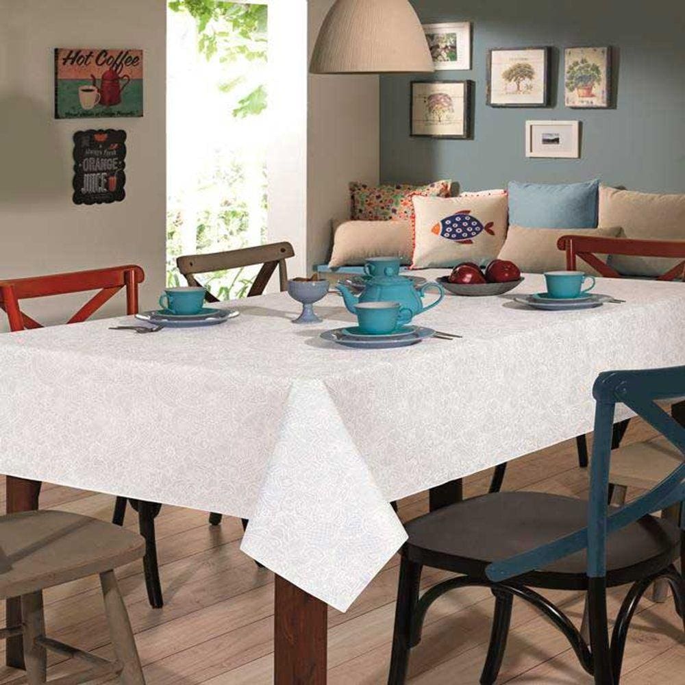 Toalha de Mesa Clean Dohler Athenas Edite 8 Cadeiras