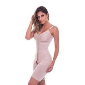 Macaquinho Modelador Alta Compressão Com Short Alça Fecho Frontal Pós Cirúrgico Biobela