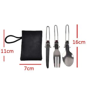 Kit Talheres Dobráveis para Camping ou trabalho Sustentável