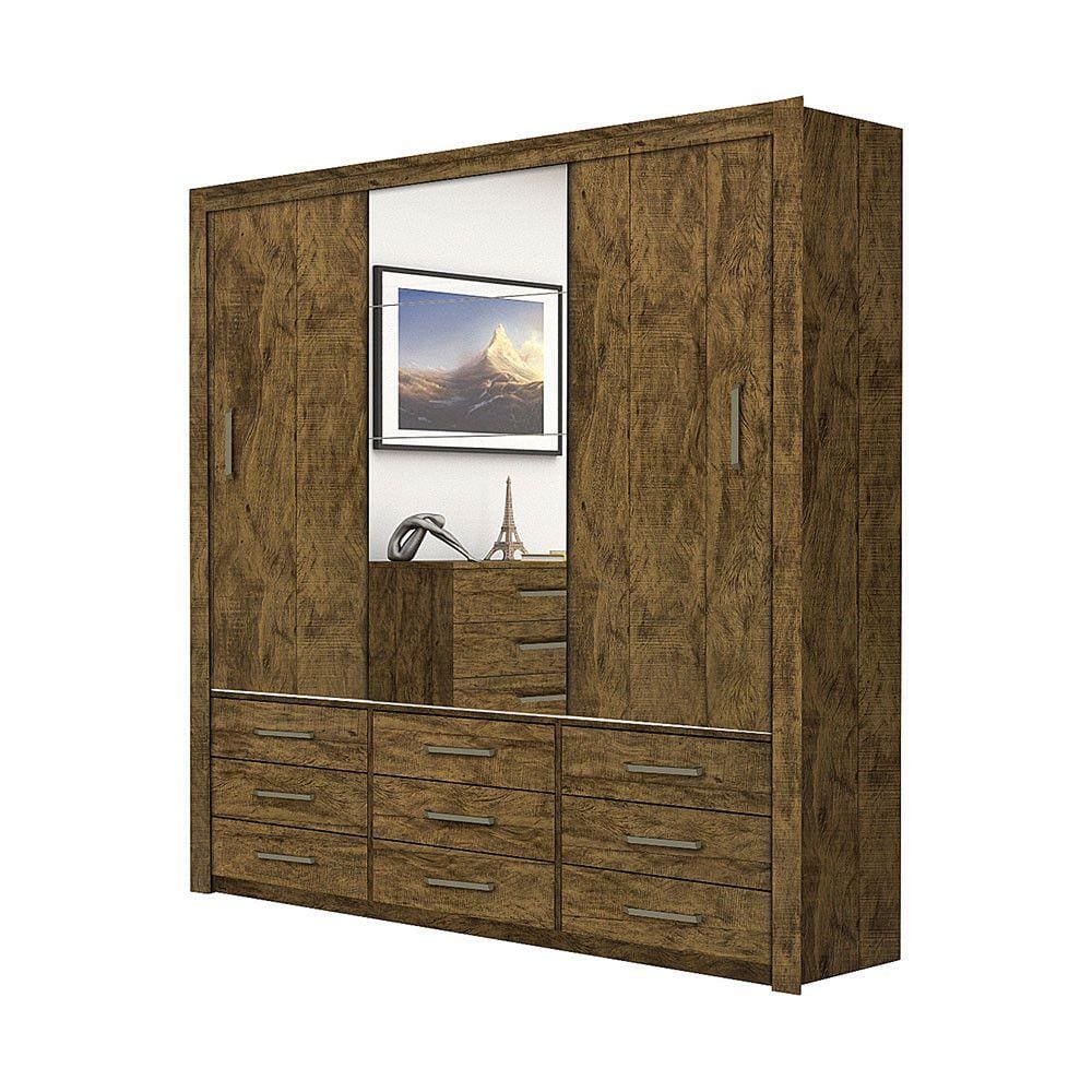 Guarda Roupa Anjos Plus 3 Portas 9 Gavetas Carioca Móveis