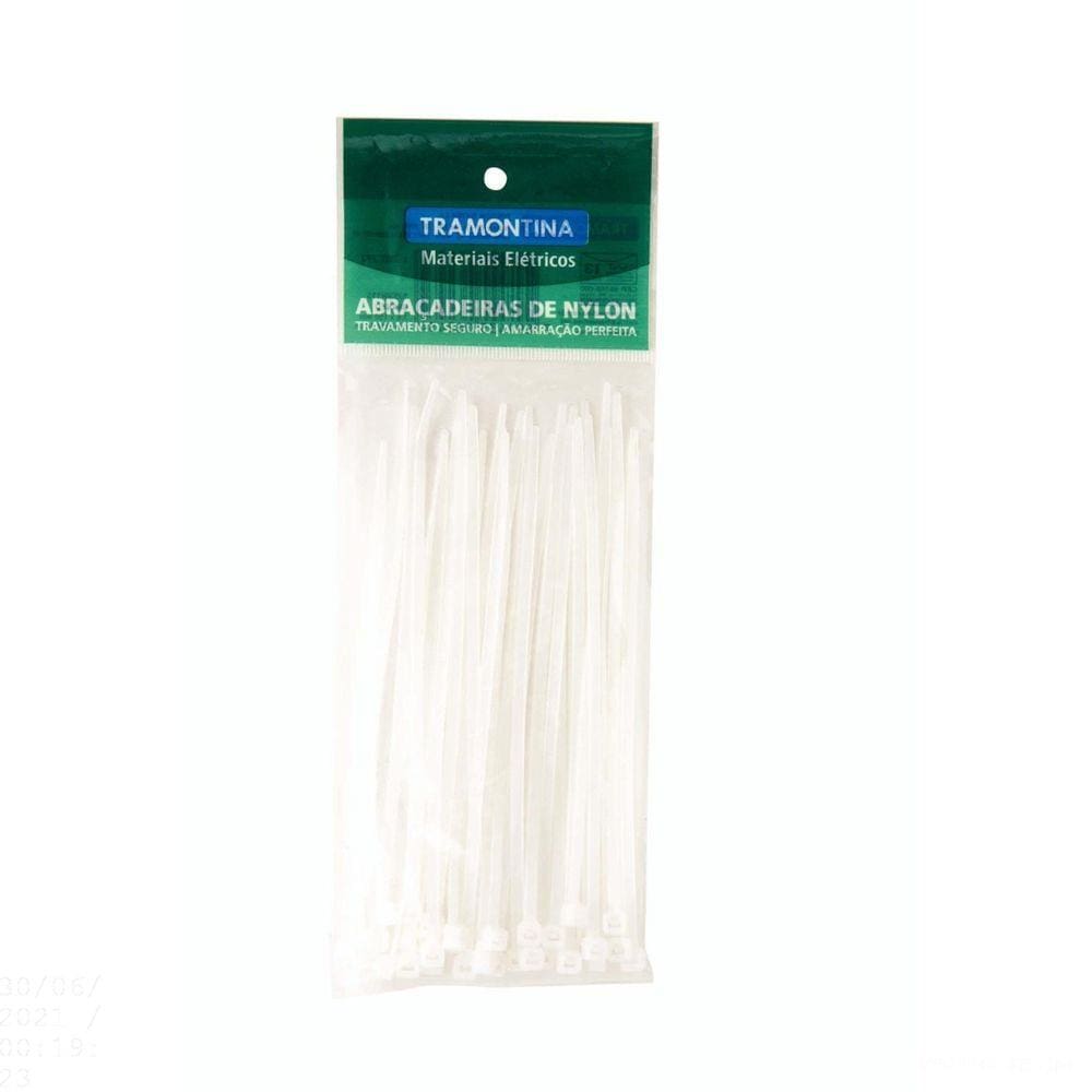 Abraçadeira de Nylon 387x7,6x1,8 mm Tramontina Branca Tramontina