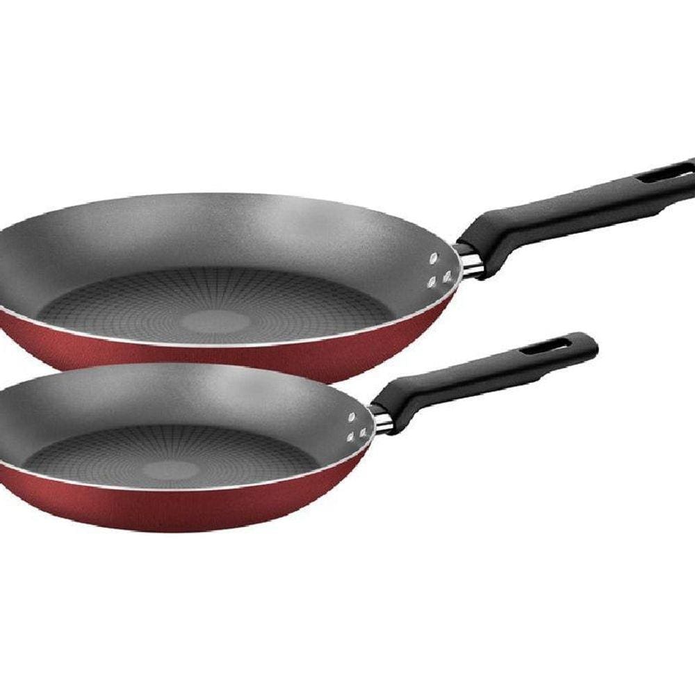 Jogo De Frigideiras Tramontina 2 Peças Loreto Vermelho