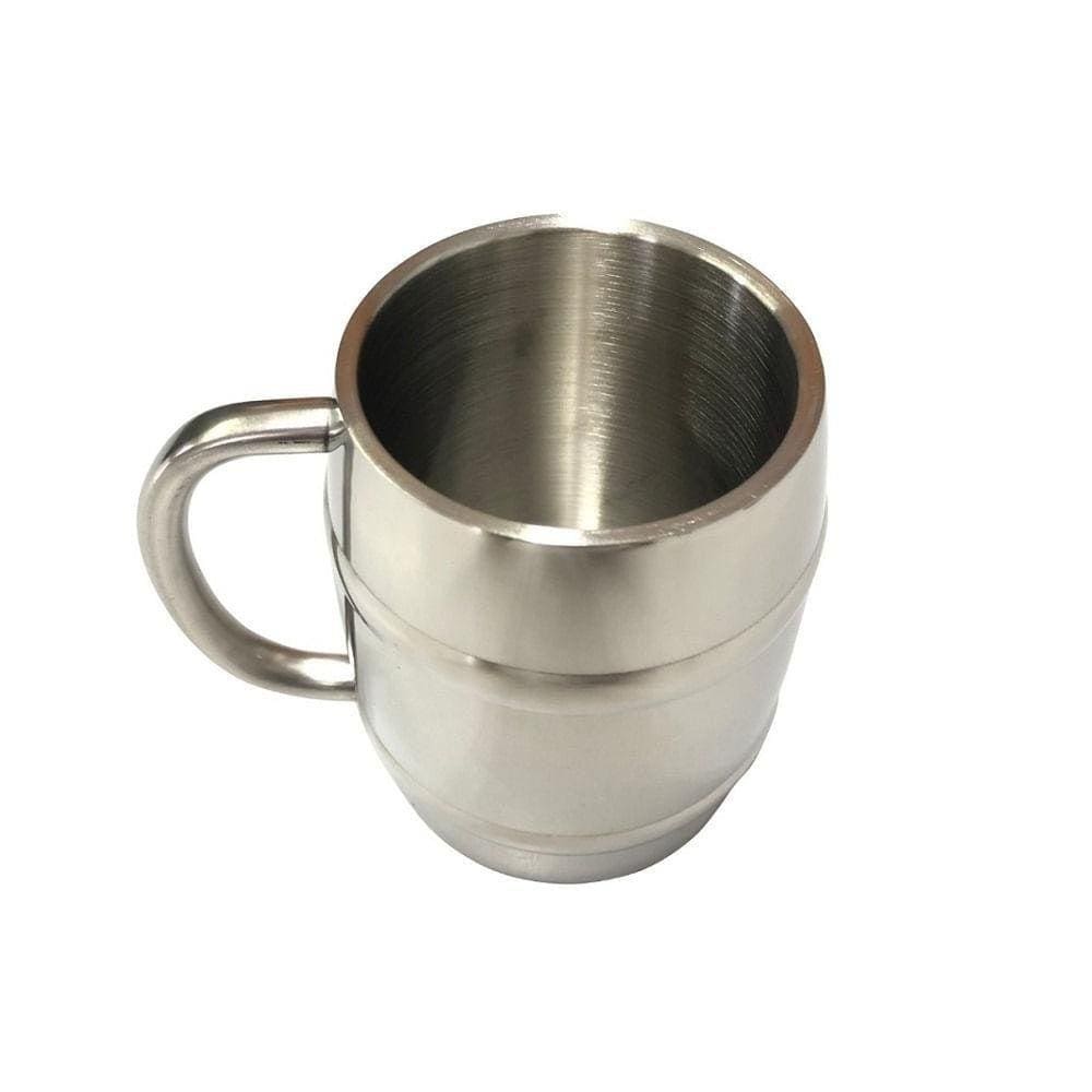 Caneca Para Chopp Cerveja Parede Dupla Inox 420 Ml Churrasco