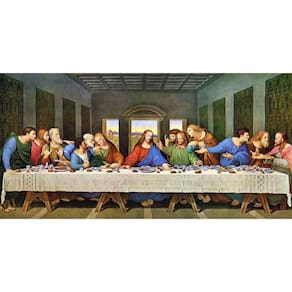 Quadro Santa Ceia Vintage Jesus Cristo 100X50Cm Tela Canvas