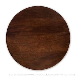 Prato Giratório Centro De Mesa Madeira Castanho 60cm