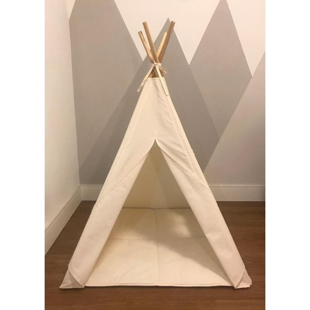 Tenda Toca Festa Pijama +Tapete Acolchoado Cru 135X90X90Cm