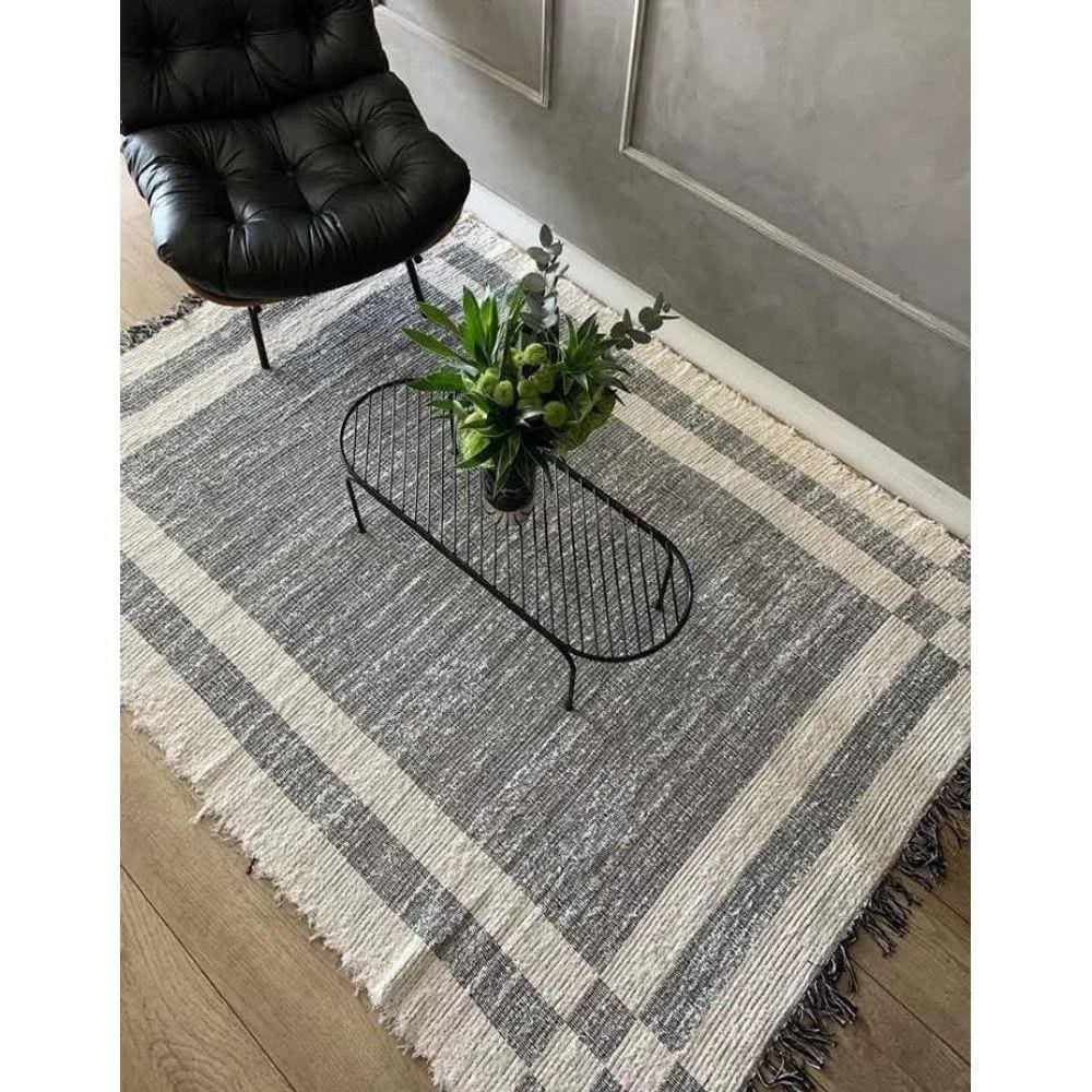 Tapete Para Sala Dupla Face Boho Algodao Lavável 200X150M
