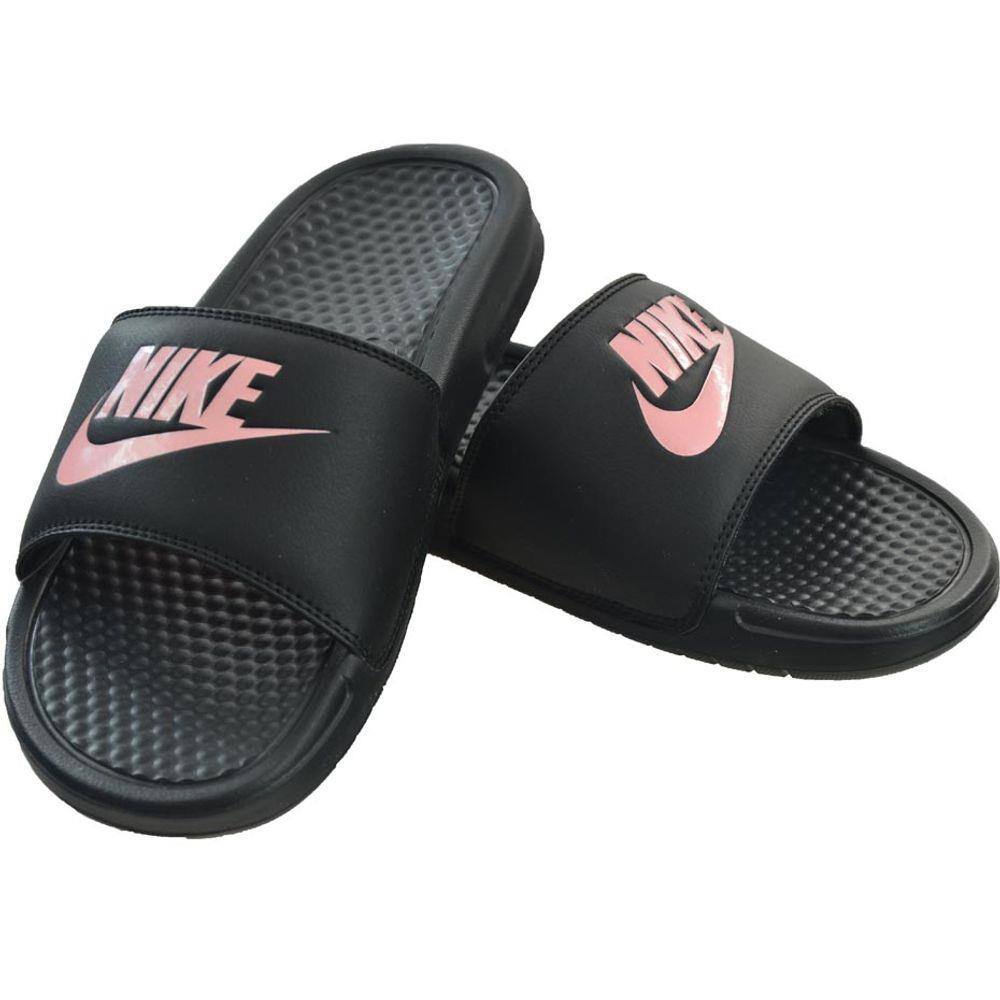 nike benassi black pink