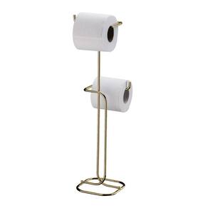 Suporte Porta Papel Higiênico Duplo De Chão Dourado - 1176DD Future