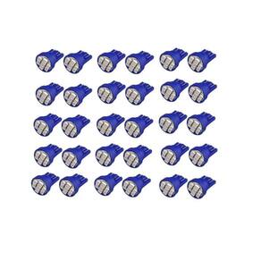 Kit 100 Leds Pingão T10 8 Leds Smd Pingo Luz W5W 1026 Azul