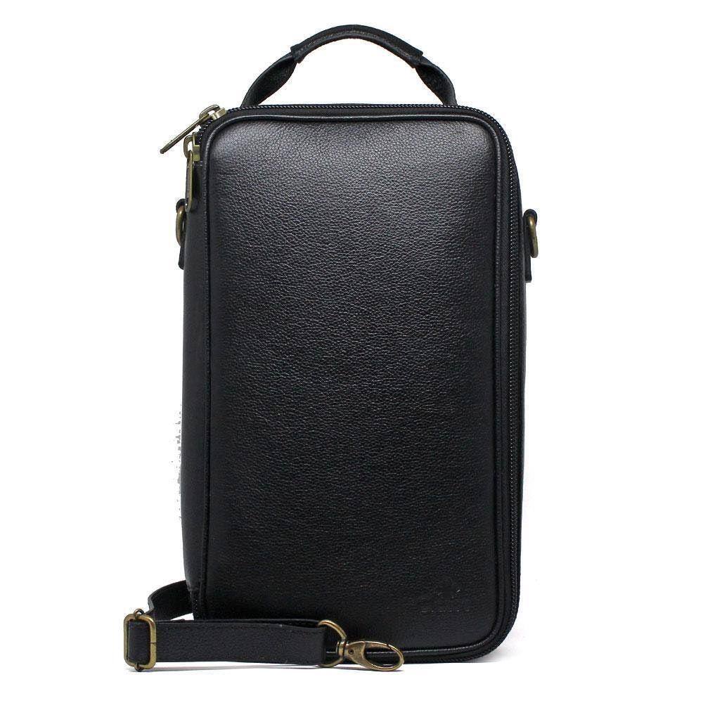 Porta Vinho Couro Transversal 2 Garrafas Pw04 Cb05 Preto