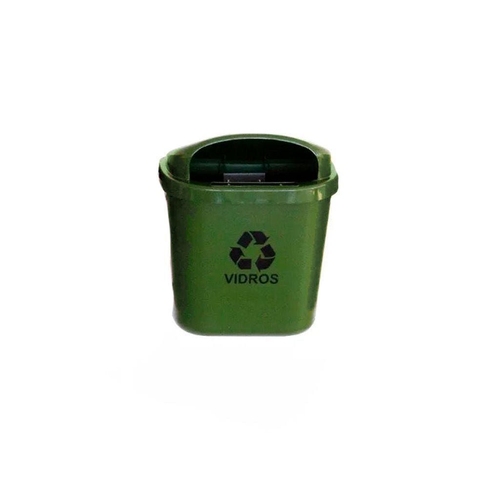 Cesto Individual Coleta Seletiva Verde 40 L- Sem Poste