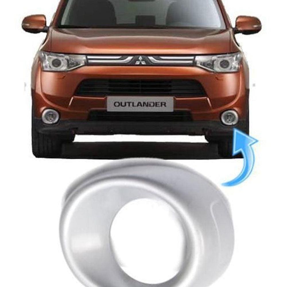Moldura Farol Milha Neblina Outlander 2013 2015 Cinza Prata