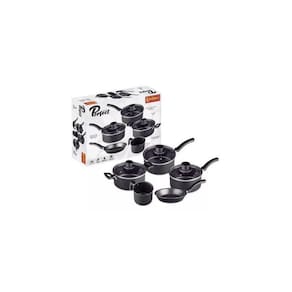 Kit 5 Panelas Antiaderente Perfect Eirilar Preto/Grafite