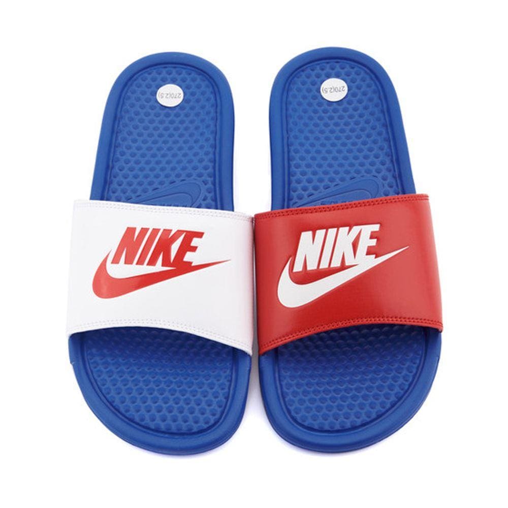 chinelo nike azul e vermelho