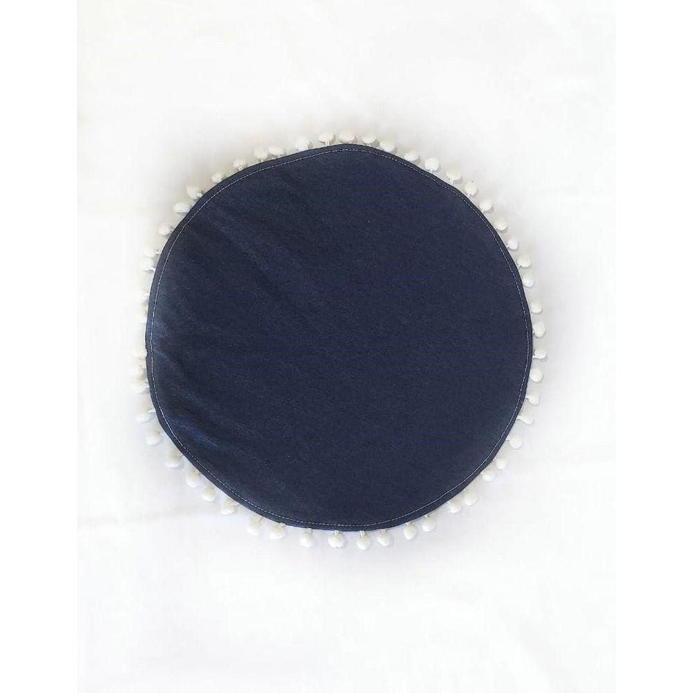 Jogo Americano 6 Peças 38Cm Jeans Com Grelot Dupla Face