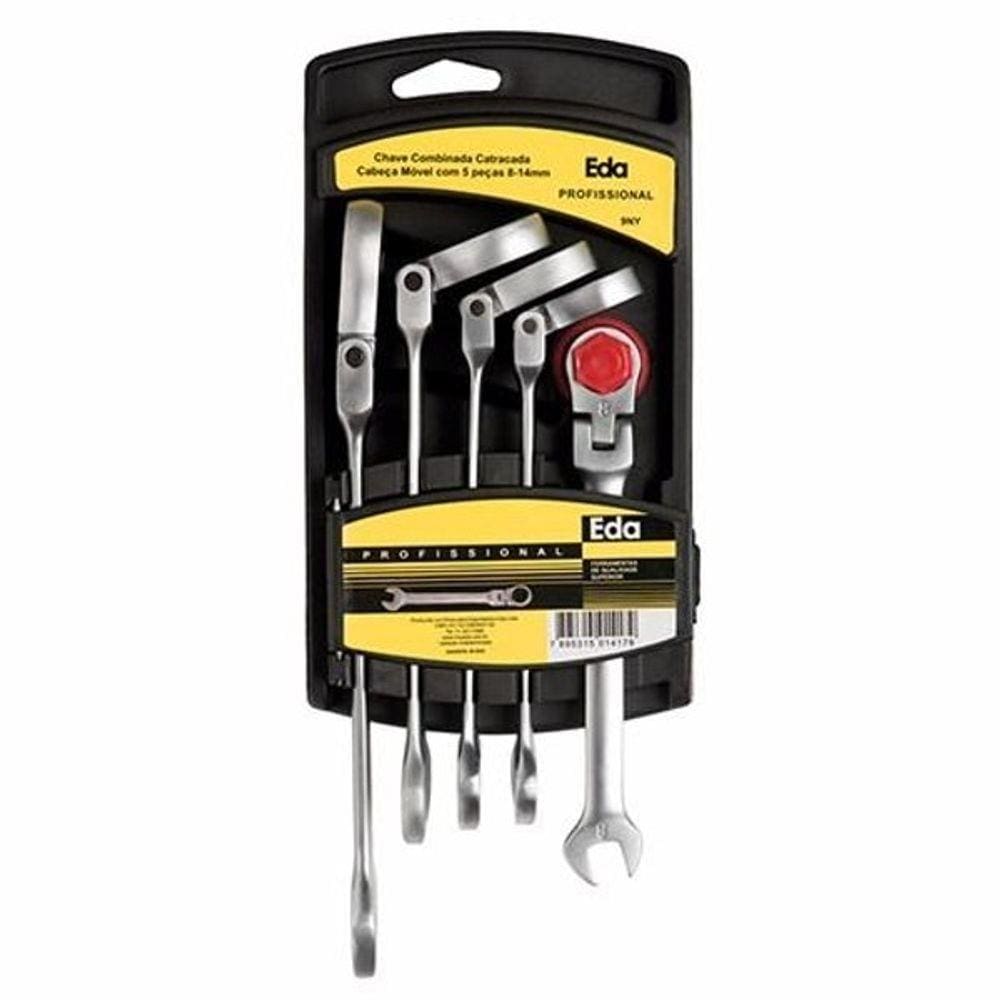 Jogo Chave Combinada Com Catraca  5peças 8 A 14mm 9ny