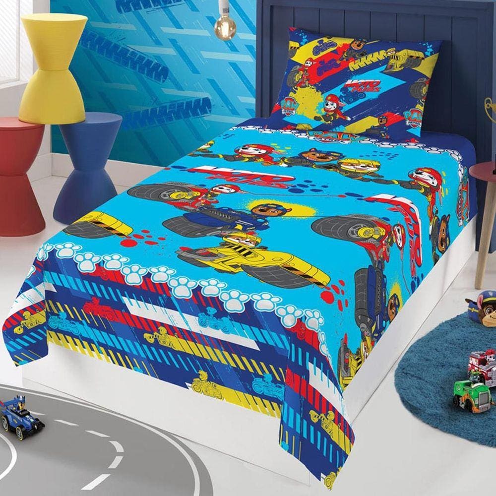 Jogo De Cama Patrulha Canina Microfibra Solteiro 2 Peças