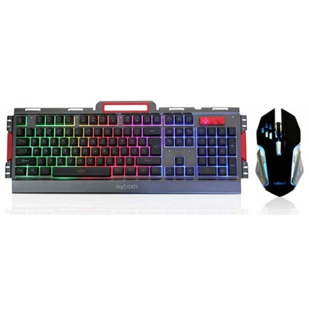 Kit Gamer Com Iluminação De Led E Acabamento De Metal Usb2.0