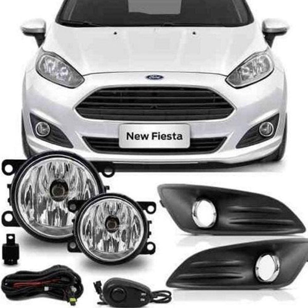 Kit Farol Milha New Fiesta 2014/2016 Mold Cromada Bt Univer