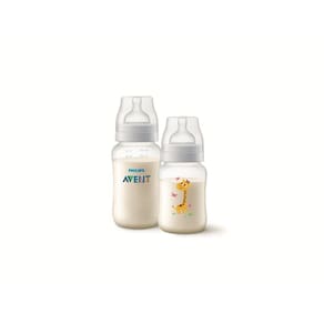 Kit 2 Mamadeiras 260/330Ml Avent Classic+ Girafa Transparent