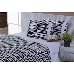Jogo De Lençol Cama Viúva 100% Algodão 150 fios 4 Pç Chevron