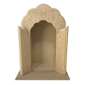 Oratório Capela G Trabalhado Com Aba 23X14X35 Cm Em Mdf