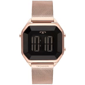 Relógio Feminino Technos Digital Rosé Quadrado Bj3851Ak4P