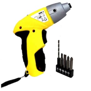 Parafusadeira Sem Fio 6 Peças Com Lanterna E Bits Bivolt
