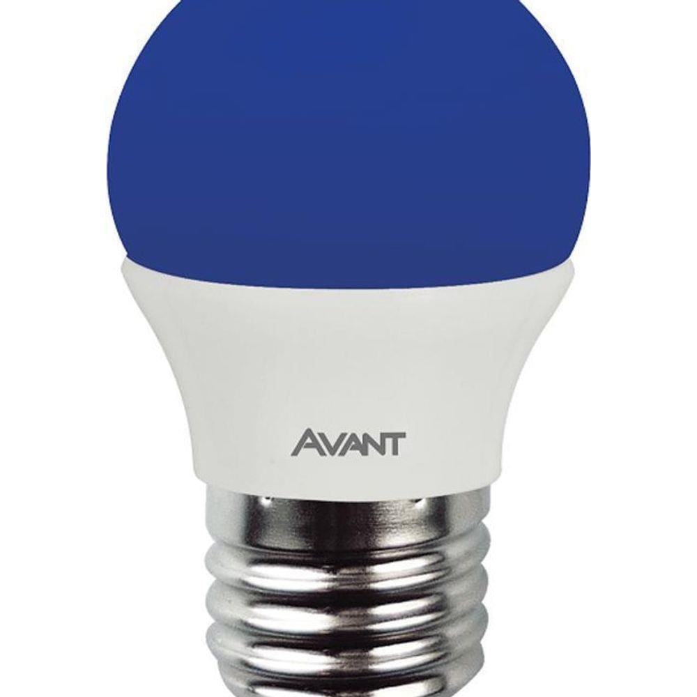 Kit 10 Lâmpadas Led Bolinha E27 Azul 4W Bivolt Avant