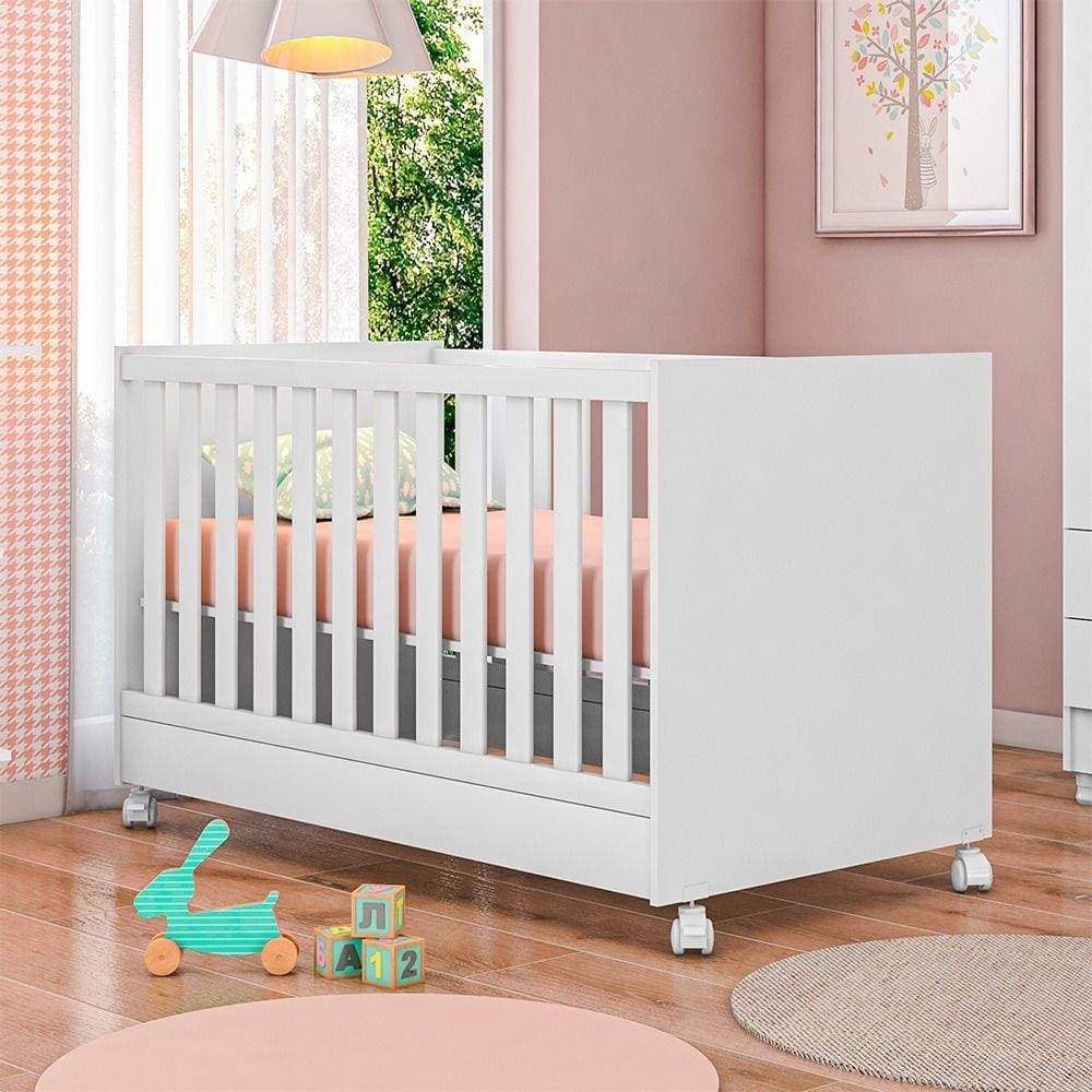 Berço Doce Sonho Branco 2 em 1 Padrão Americano – Qmovi