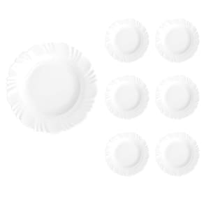 Prato Vidro Branco Pétala Refeição 23,5Cm Nadir C/6 Un