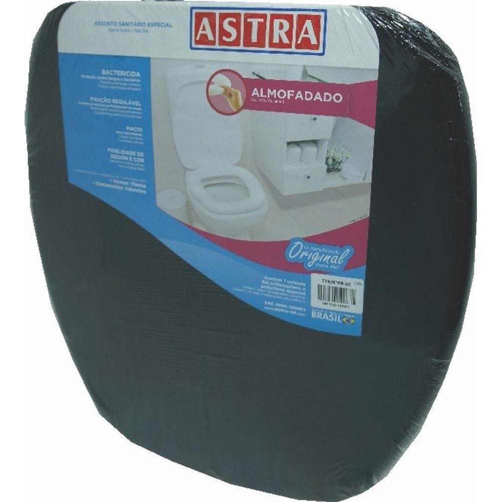 Assento Sanitário Almofadado Thema Incepa Preto