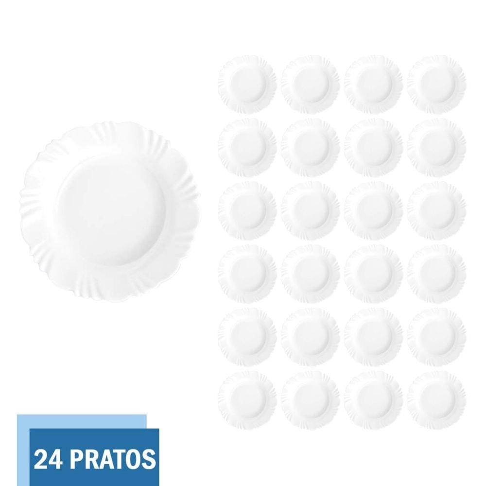 Prato Temperado 23cm Fundo Pétala Refeição Duralex - 24 Unid