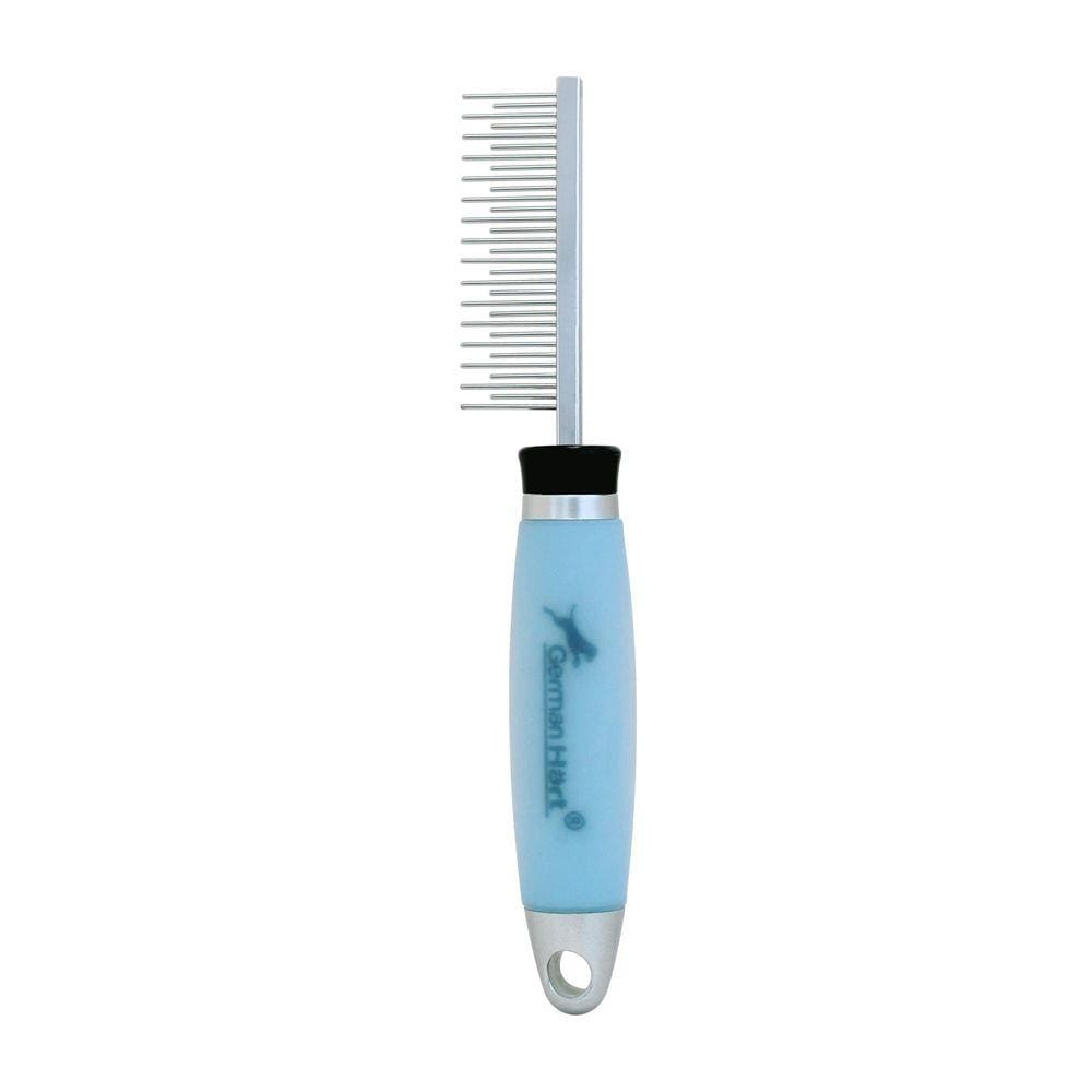 Pente Dentes Alternados Germanhart Cabo Gel Azul Para Cães