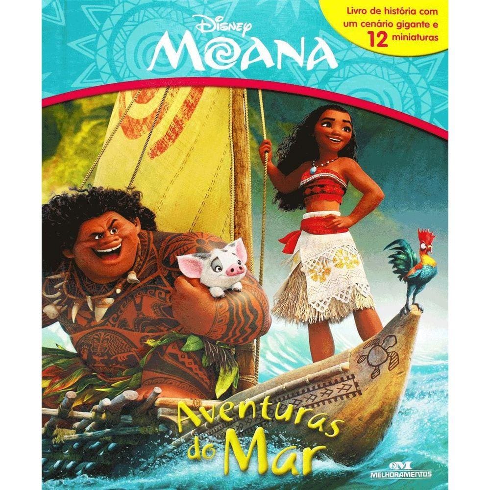 Livro Moana - Aventuras Do Mar - Com 12 Miniaturas Disney