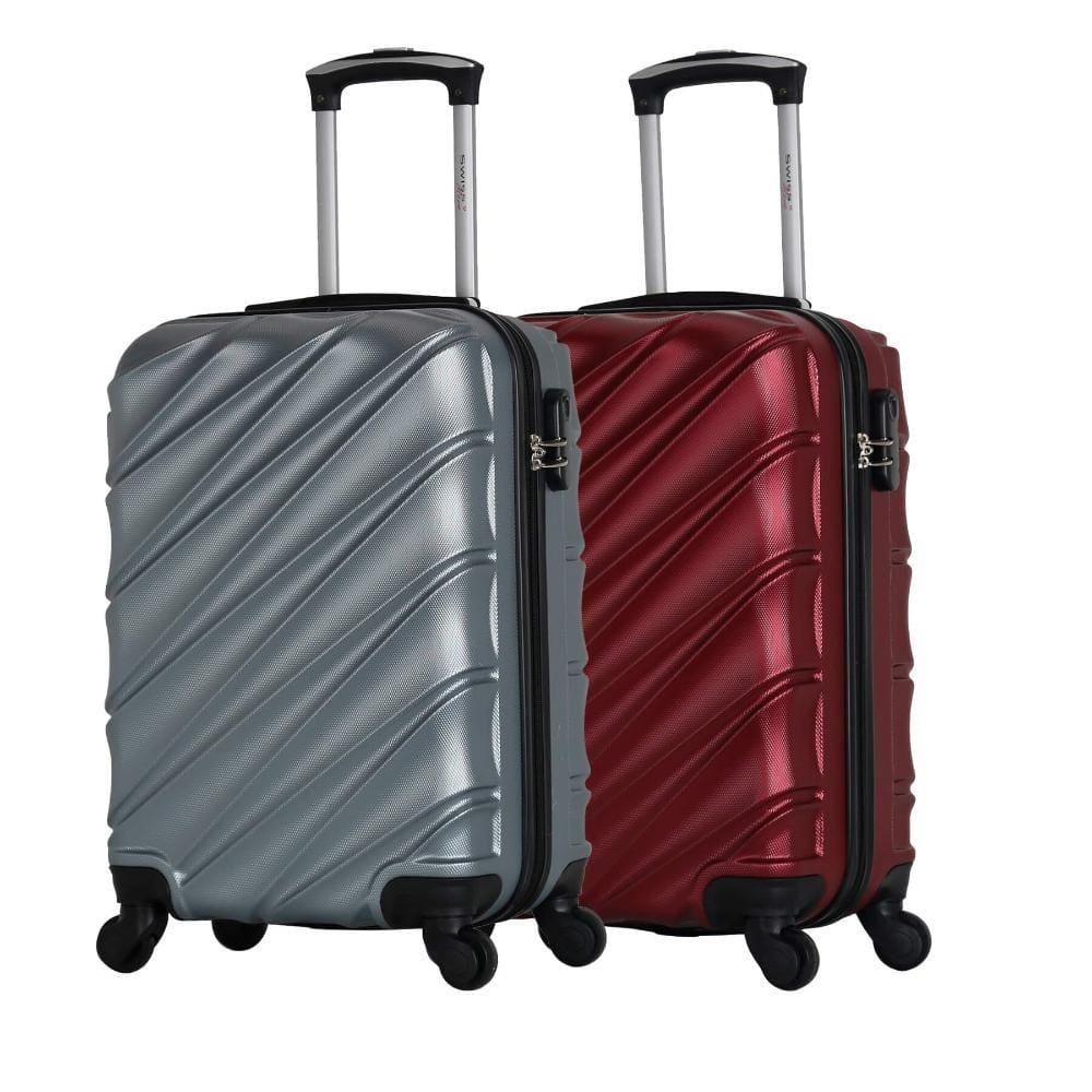 Kit Mala de Bordo Pequena Havana Prata e Vinho Swiss Move