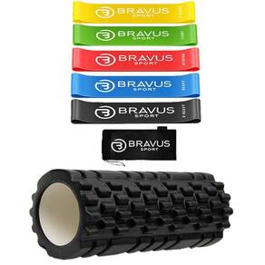 Rolo Miofascial Alongamento + 5 Mini Bands Elástico Extensor
