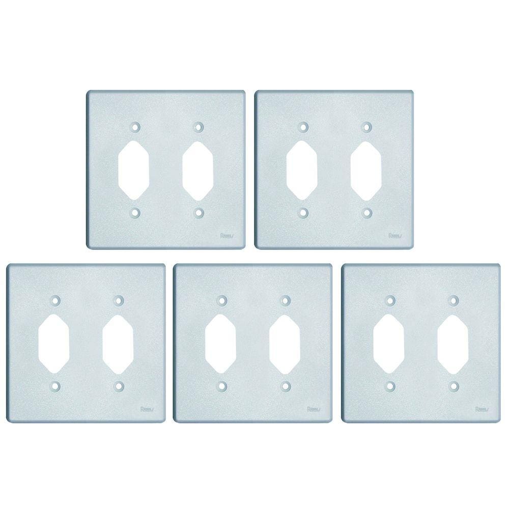 Placa p/ 1 Tomada + 1 Tomada 4x4 Prata Radial c/ 5