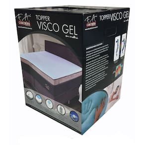 Pillow Top Visco Queen  Elástico C/ Visco Gel 1,58x1,98x4 Cm