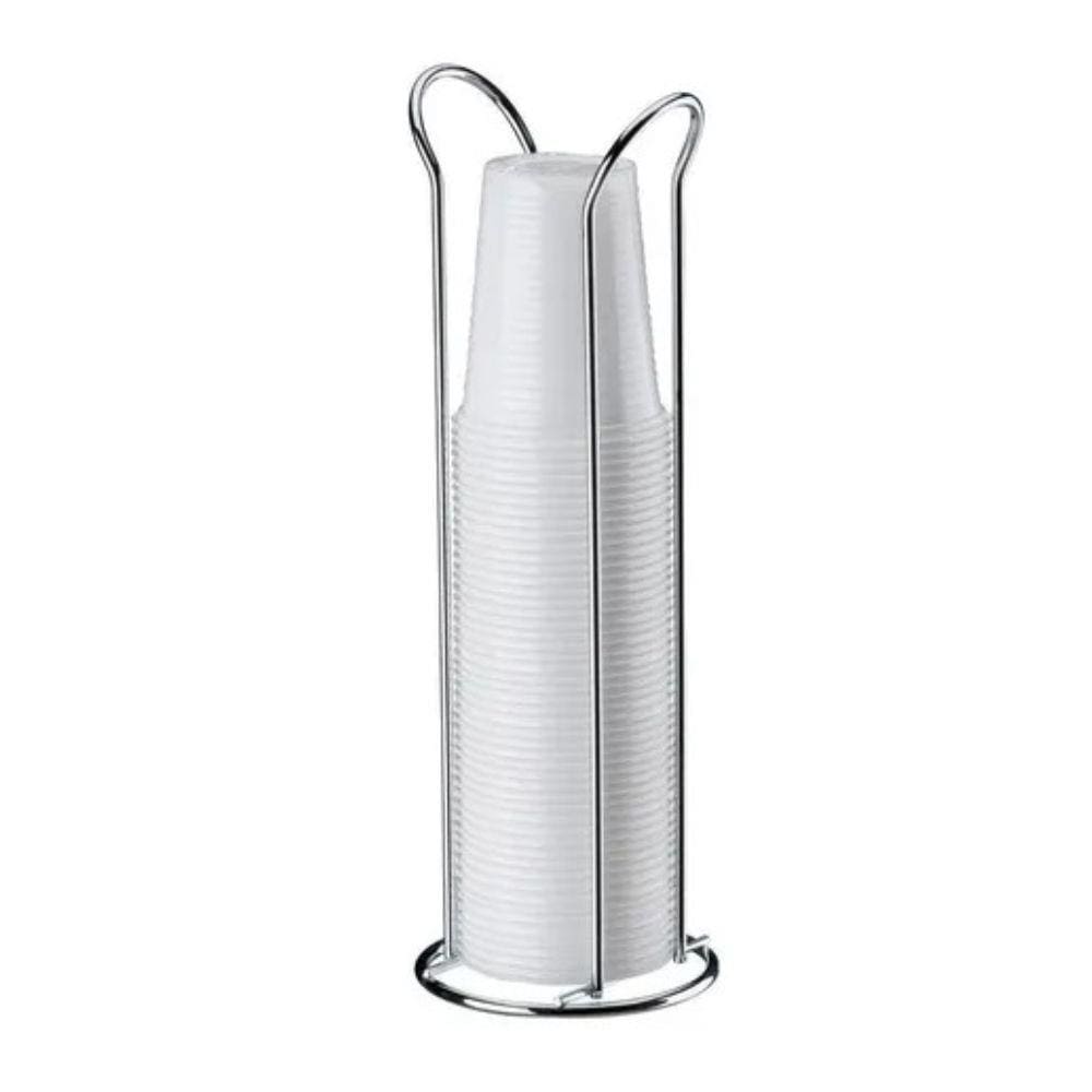 Organizador Porta Copos Descartáveis 200ml Aço Cromado