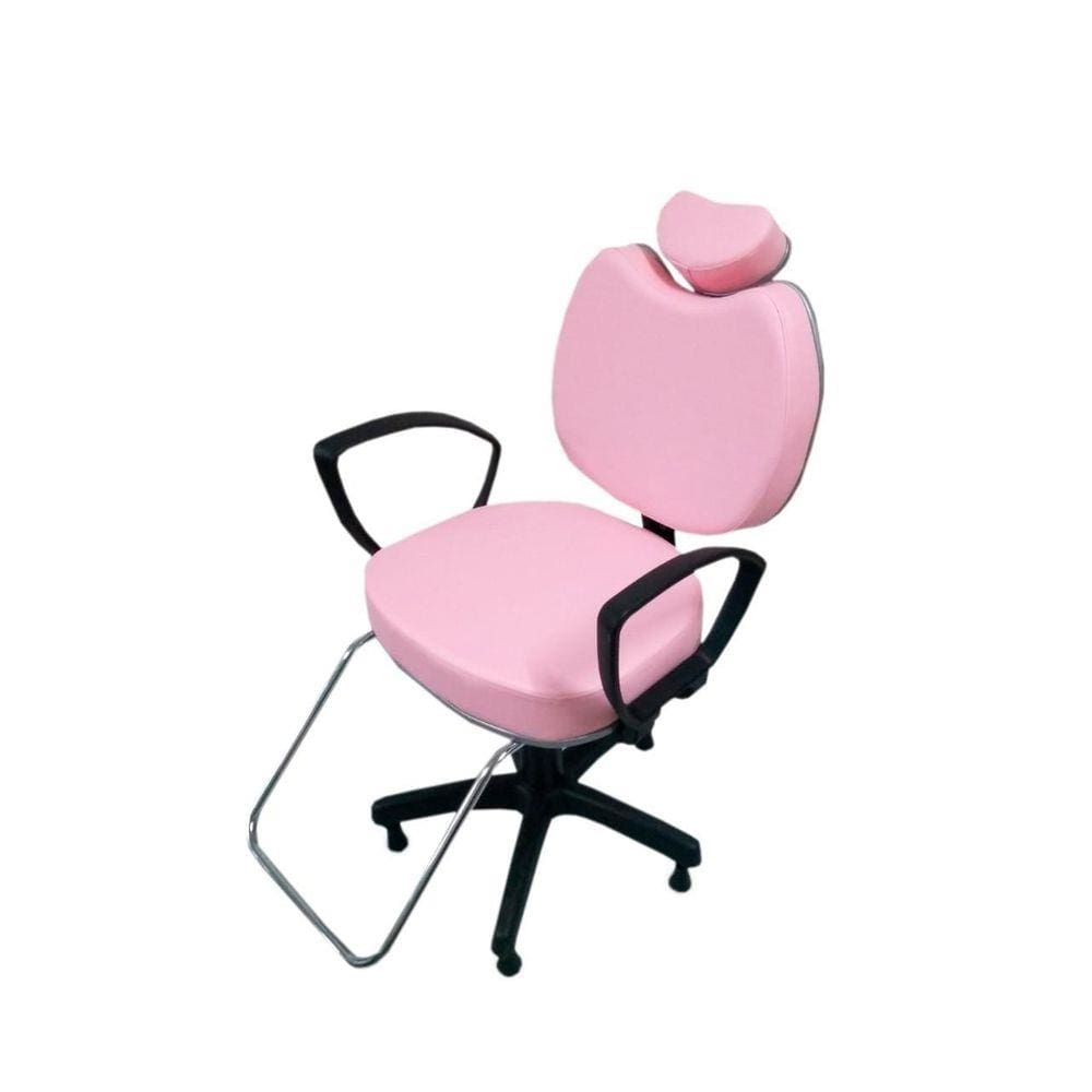 Poltrona Cadeira Para Salão Cabeleireiro Rosa Bebê