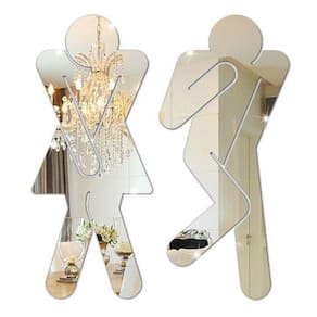 Espelho Decorativo Acrílico Banheiro Feminino/Masculino