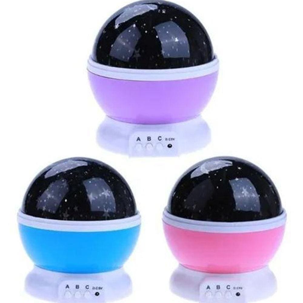 Luminária Projetor De Estrelas Cores Lua Abajour Usb