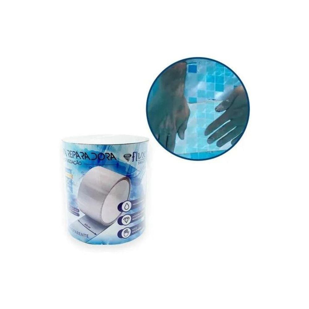 Fita Reparador A Prova D`Agua Transparente 10Cm X 150Cm Cola