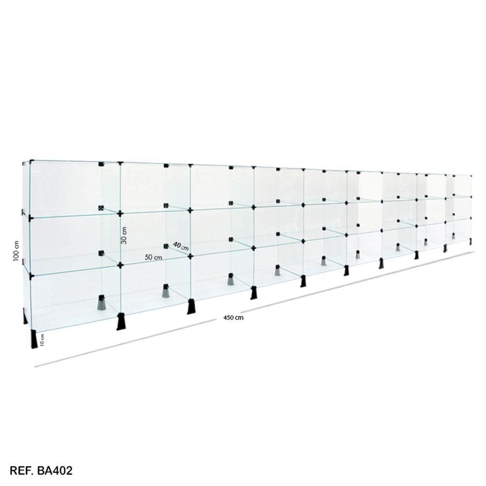 Balcao de atendimento em vidro - 4,50 x 1,00 x 0,40
